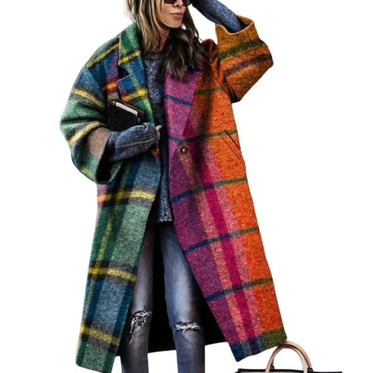 Manteau Long à Ceinture avec Col à Revers pour Femme | Idéal pour les Journées Fraîches