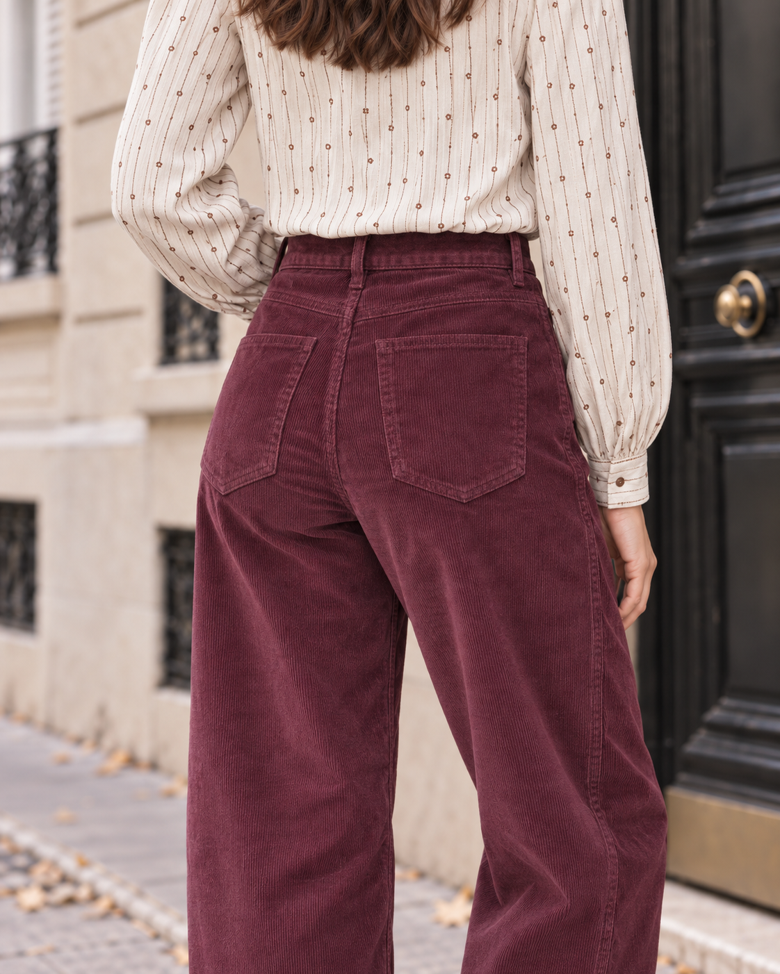 Pantalon droit taille haute pour femmes