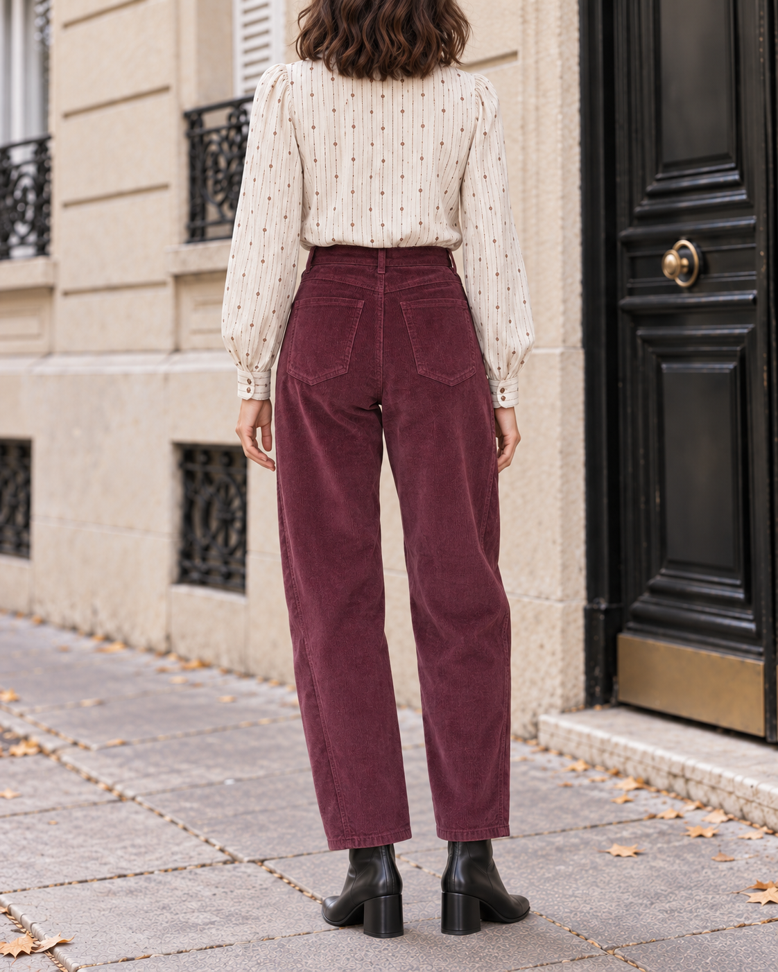 Pantalon droit taille haute pour femmes