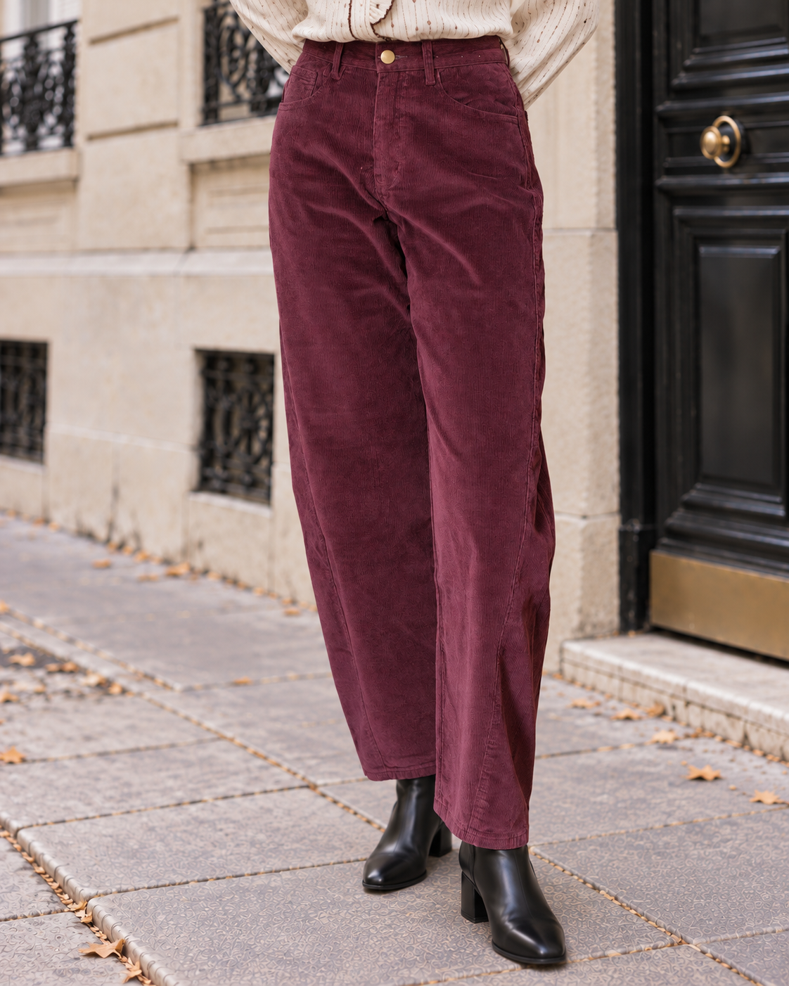 Pantalon droit taille haute pour femmes