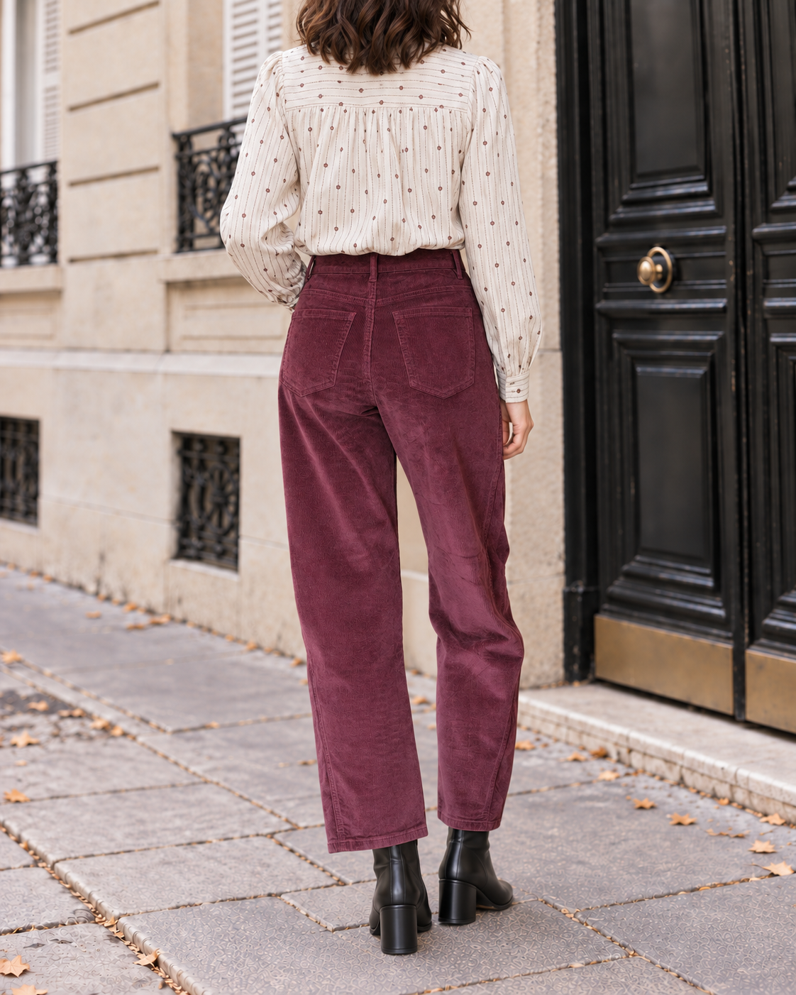 Pantalon droit taille haute pour femmes
