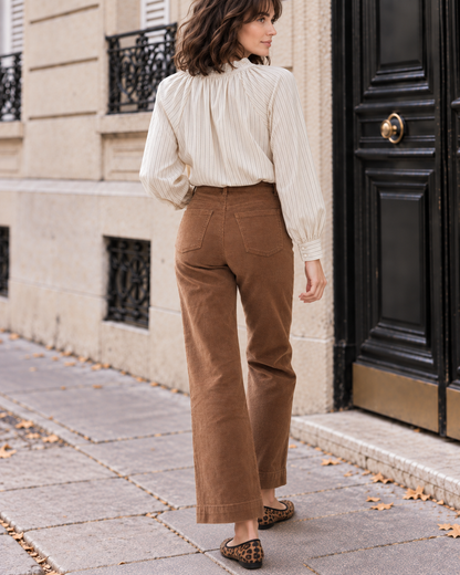 Pantalon flare taille haute pour femmes
