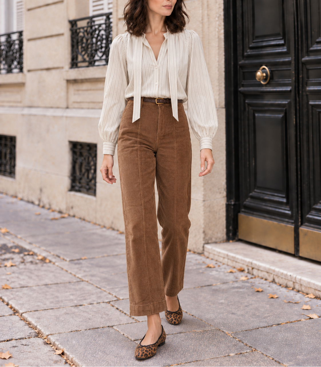 Pantalon flare taille haute pour femmes