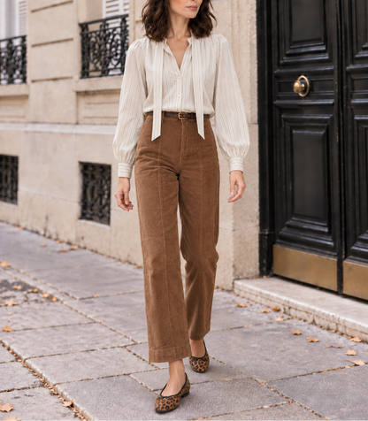 Pantalon flare taille haute pour femmes