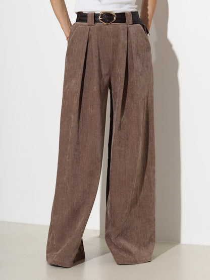 Pantalon large à pinces pour femmes