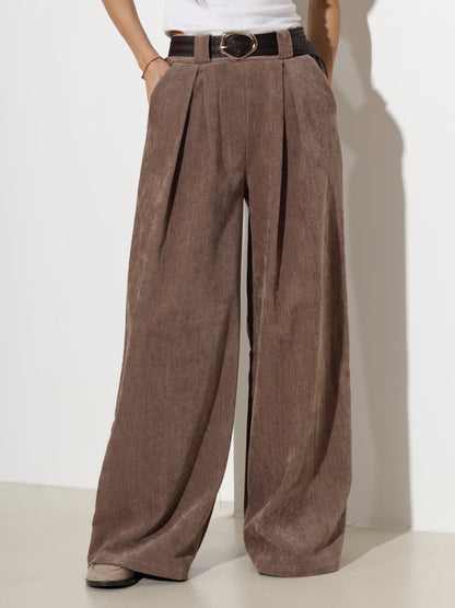 Pantalon large à pinces pour femmes