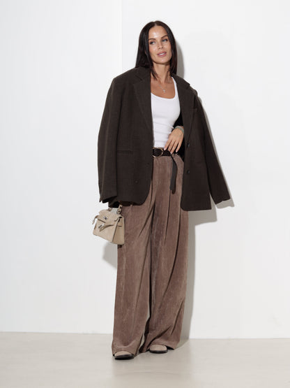 Pantalon large à pinces pour femmes