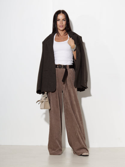 Pantalon large à pinces pour femmes