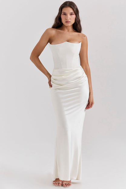 Robe Longue Bustier Femme | Corset Structuré | Élégance Soirée