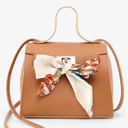 Sac À Main Structuré Avec Foulard Décoratif Et Bandoulière Ajustable Pour Femme | Idéal Pour Usage Quotidien Et Occasions
