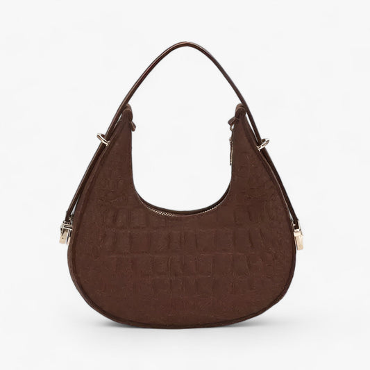 Sac À Main Demi-Lune Avec Texture En Relief Et Bandoulière Ajustable Pour Femme | Idéal Pour Usage Quotidien Et Sorties