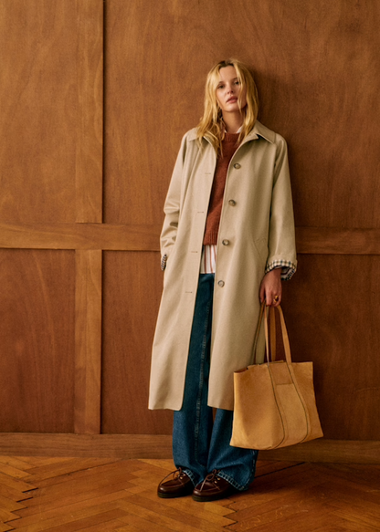 Trench-Coat Oversize à Fermeture Boutonnée et Poches pour Femmes | Ideal for Mi-Saison et Usage Quotidien