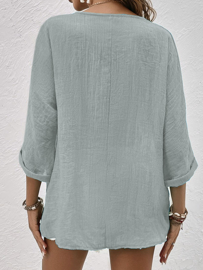 Chemise à Col V avec Coupe Décontractée pour Femme | Idéale pour un Usage Quotidien