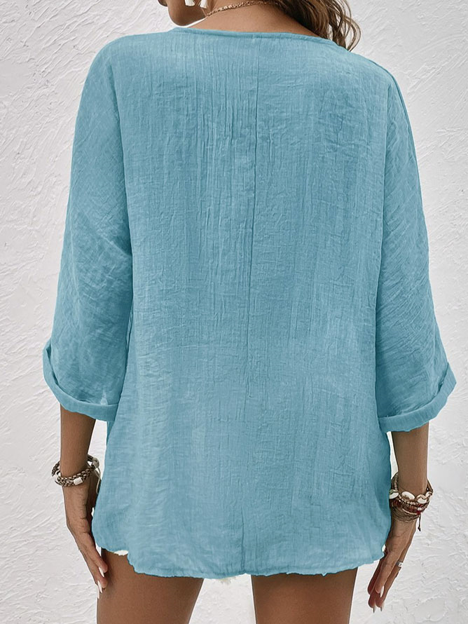 Chemise à Col V avec Coupe Décontractée pour Femme | Idéale pour un Usage Quotidien