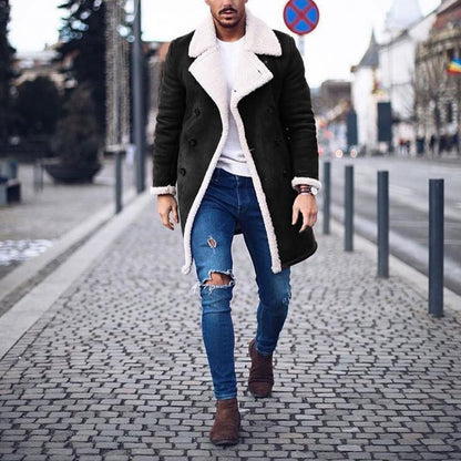 Manteau Long à Double Boutonnage avec Ceinture Ajustable pour Homme | Idéal pour l’Hiver