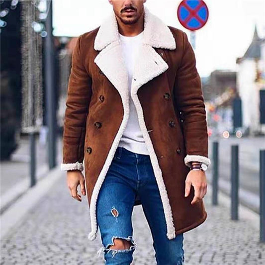 Manteau Long à Double Boutonnage avec Ceinture Ajustable pour Homme | Idéal pour l’Hiver