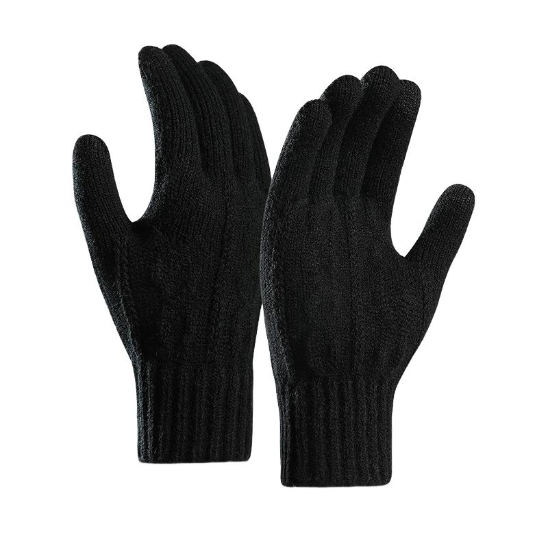 Gants d’Hiver Tricotés avec Poignets Côtelés pour Adultes | Idéal pour Saison Froide et Déplacements Quotidiens
