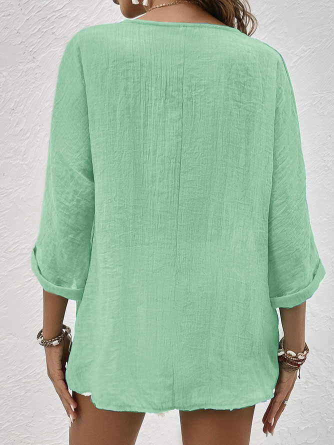 Chemise à Col V avec Coupe Décontractée pour Femme | Idéale pour un Usage Quotidien