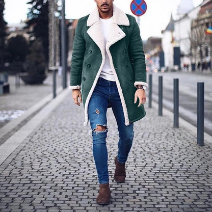 Manteau Long à Double Boutonnage avec Ceinture Ajustable pour Homme | Idéal pour l’Hiver