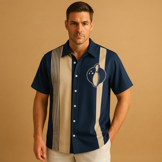 Polo à Imprimé Bowling avec Col Classique pour Homme | Idéal pour un Usage Décontracté