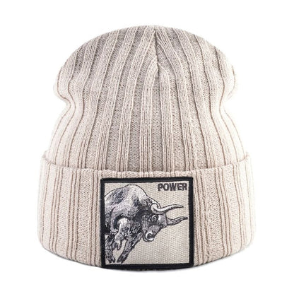 Bonnet Tricoté À Patchs Brodés pour Adulte | Idéal pour La Saison Hivernale