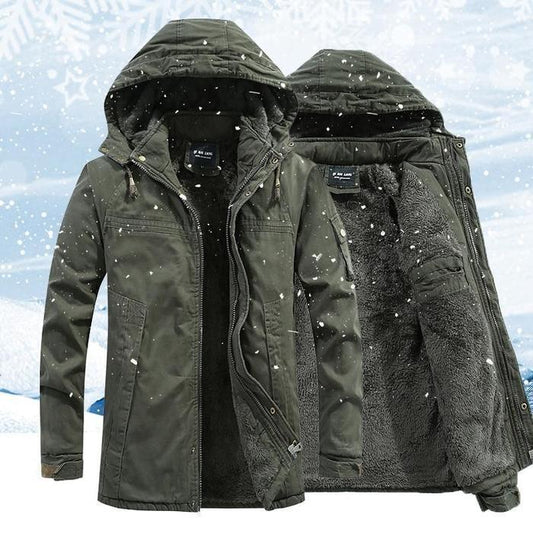 Manteau Long avec Capuche et Fermeture Zippée pour Hommes | Idéal pour l'Hiver