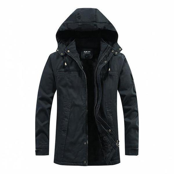Manteau Long avec Capuche et Fermeture Zippée pour Hommes | Idéal pour l'Hiver