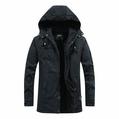 Manteau Long avec Capuche et Fermeture Zippée pour Hommes | Idéal pour l'Hiver