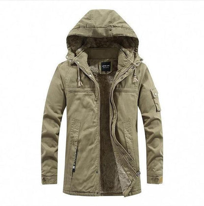 Manteau Long avec Capuche et Fermeture Zippée pour Hommes | Idéal pour l'Hiver