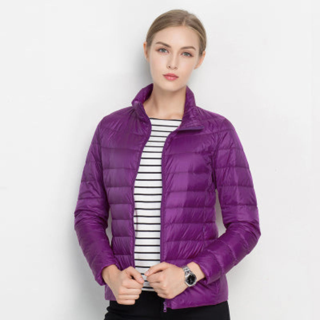 Veste Matelassée à Manches Longues avec Fermeture Frontale pour Femmes | Idéal pour Saison Froide