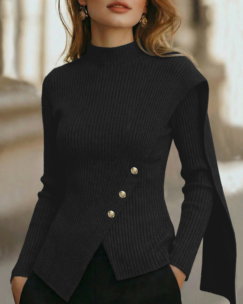 Pull à boutons pour femmes