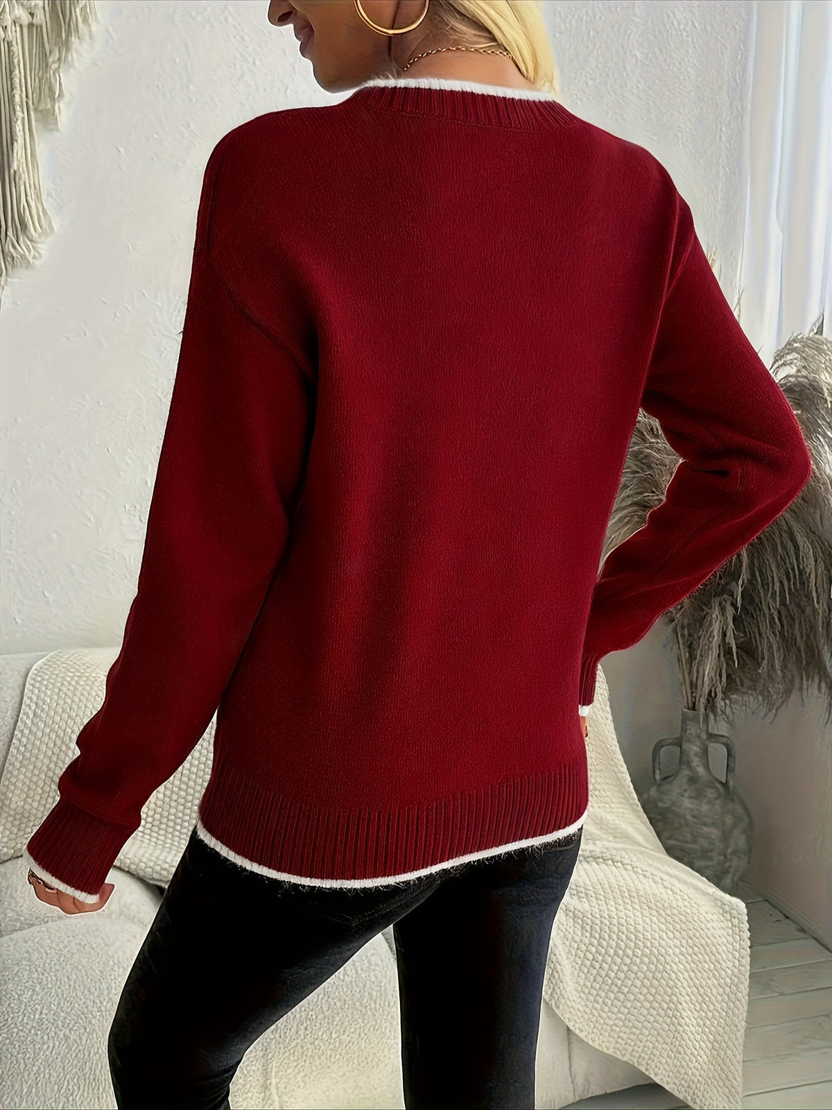 Pull à flocon brodé pour femmes