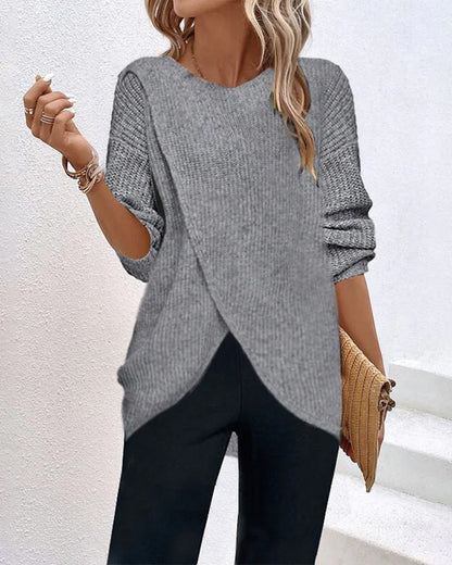 Pull à ourlet croisé pour femmes