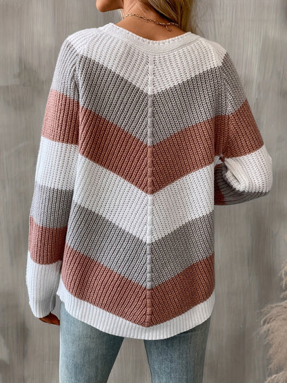 Pull à rayures chevron pour femmes