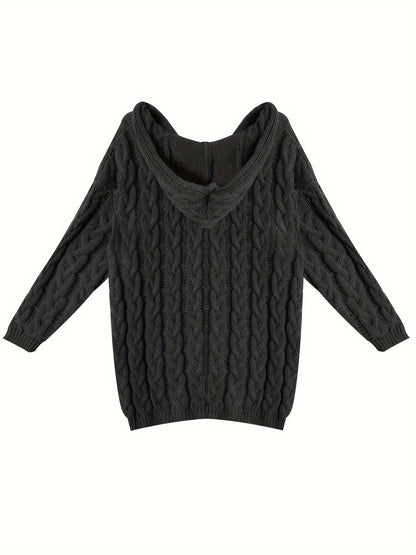 Pull à torsades et col V pour femmes