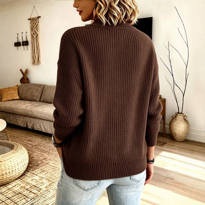 Pull à zip asymétrique pour femmes