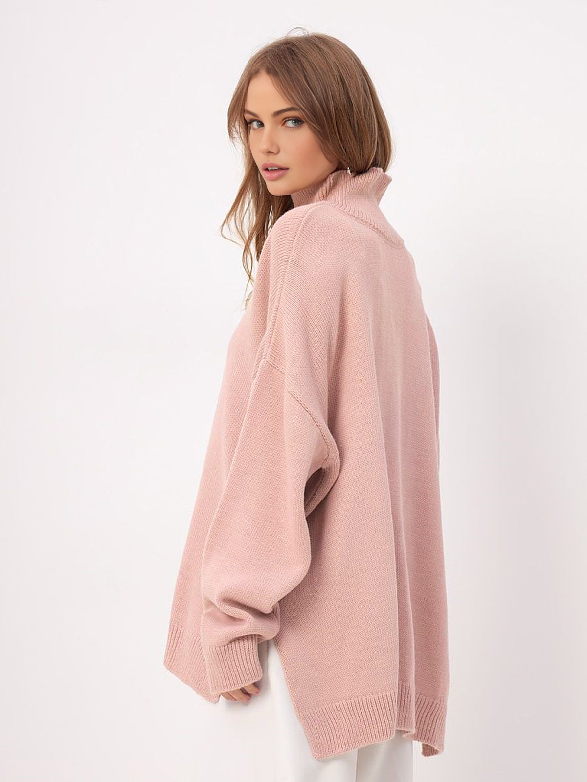 Pull ample à col roulé pour femmes