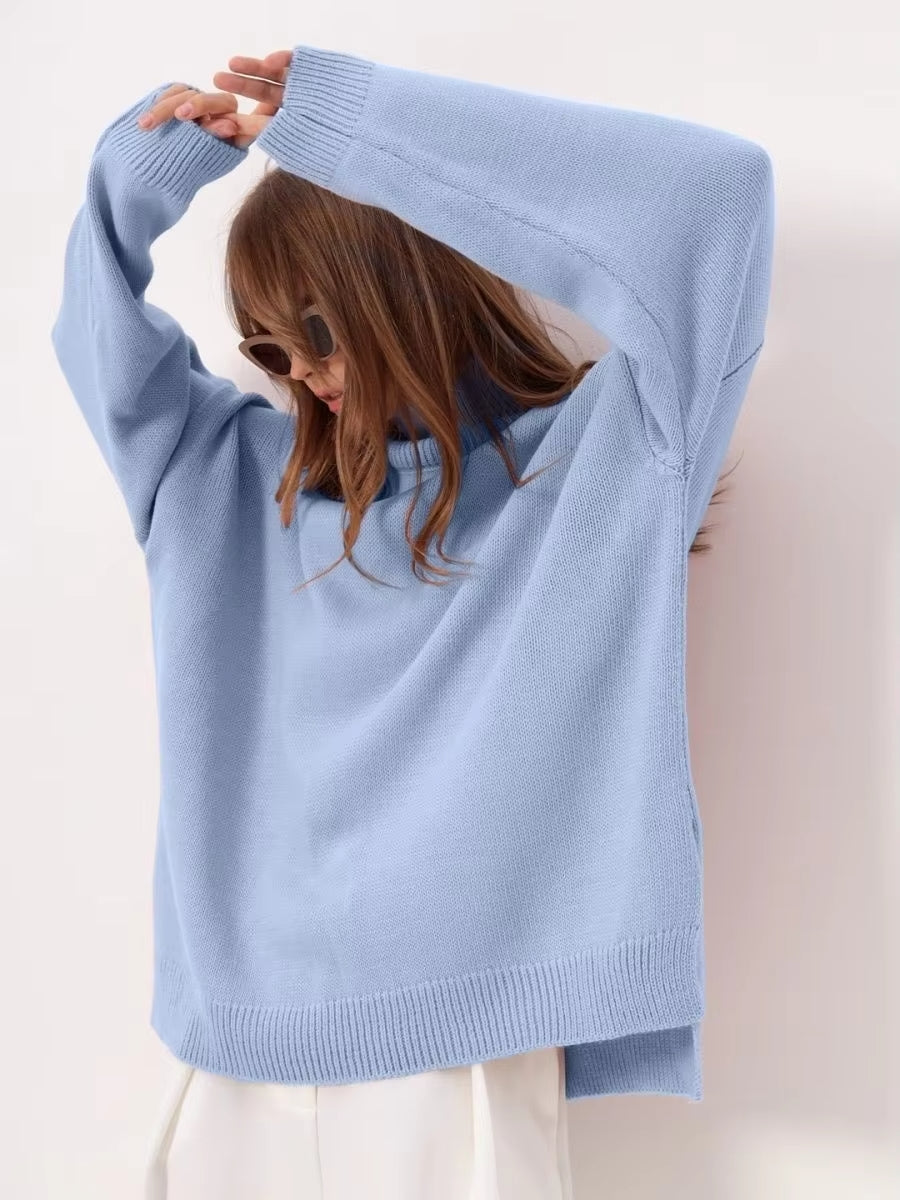 Pull ample à col roulé pour femmes