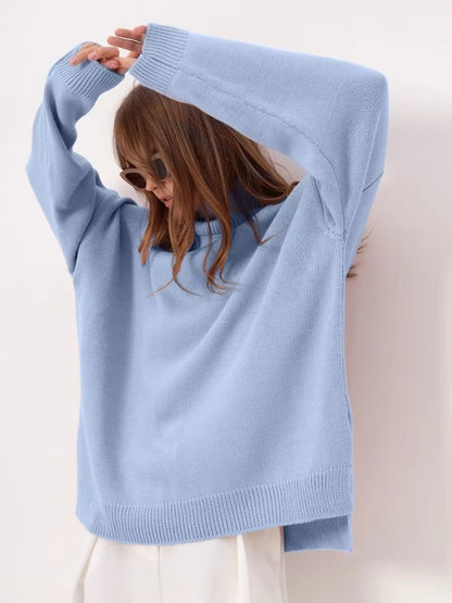Pull ample à col roulé pour femmes