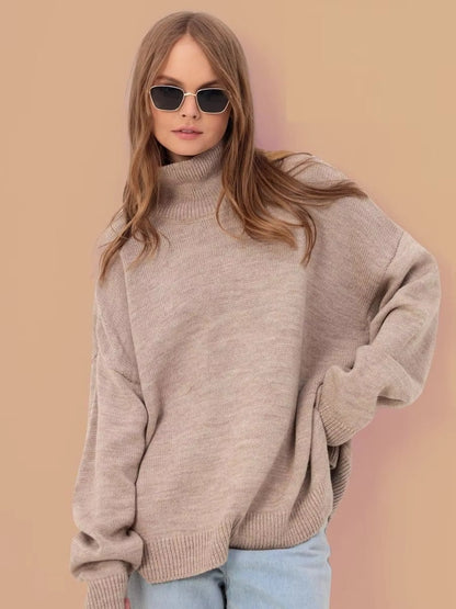 Pull ample à col roulé pour femmes