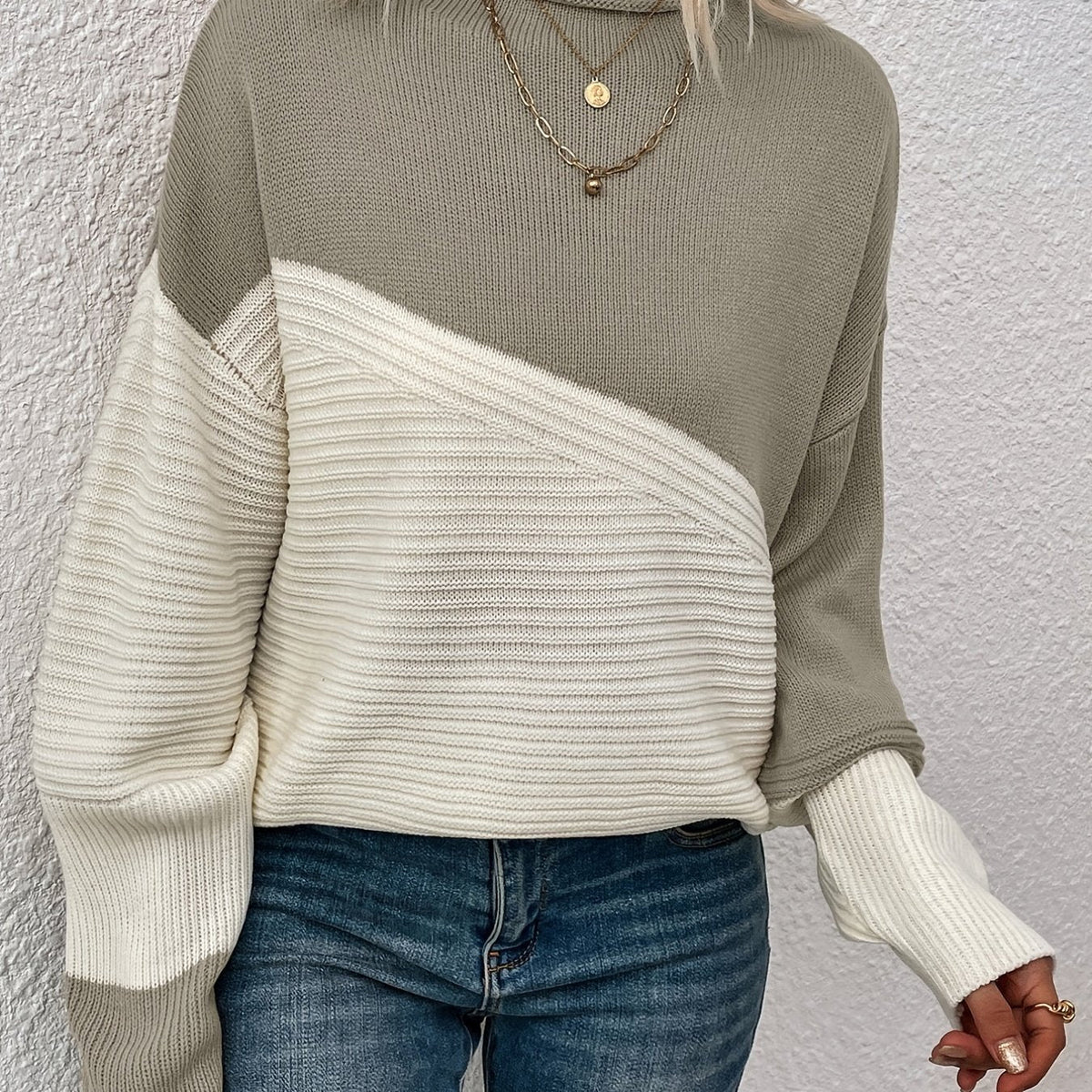 Pull bicolore pour femmes