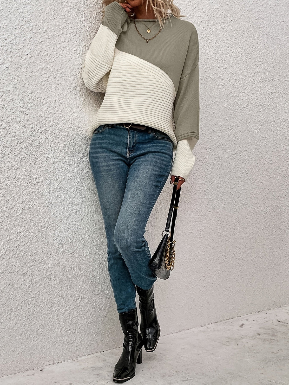 Pull bicolore pour femmes