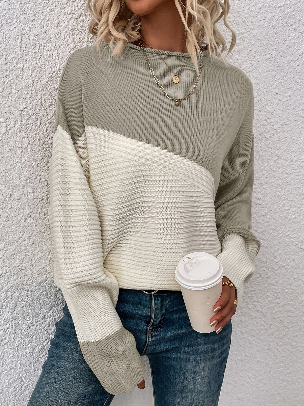 Pull bicolore pour femmes