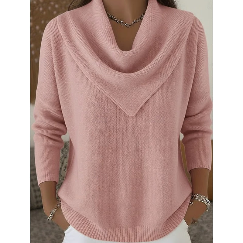 Pull col bénitier manches longues pour femmes