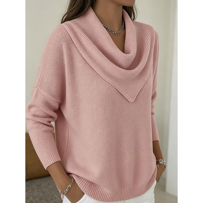 Pull col bénitier manches longues pour femmes