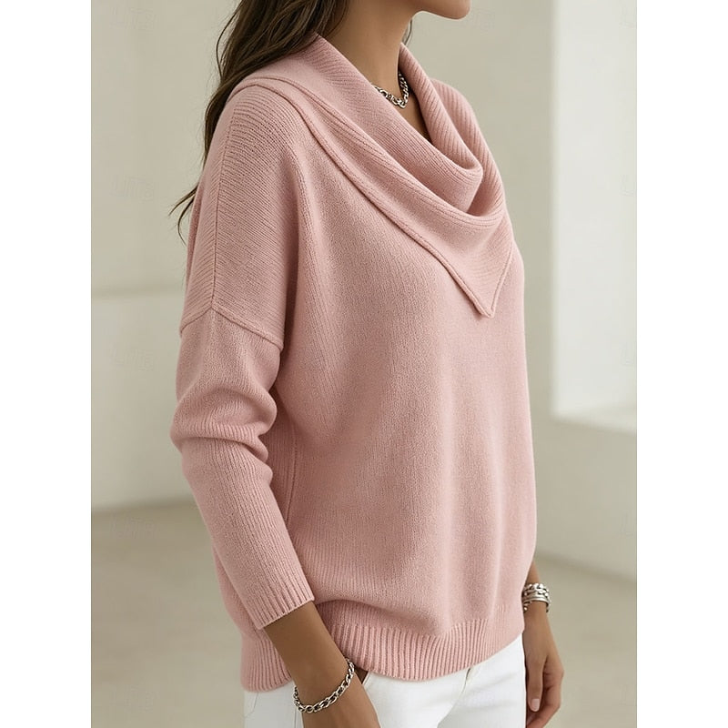 Pull col bénitier manches longues pour femmes