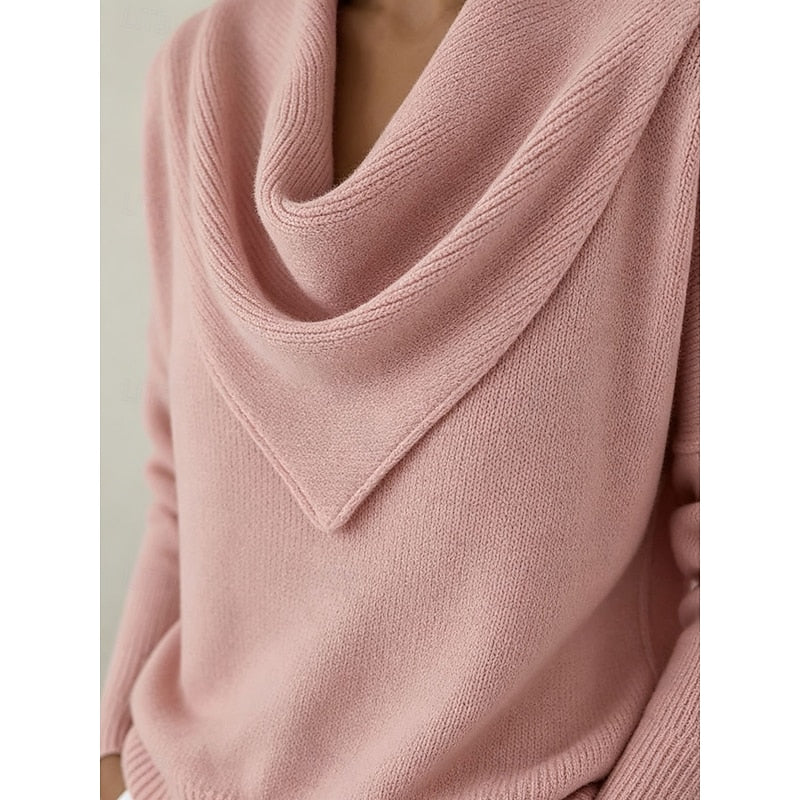 Pull col bénitier manches longues pour femmes