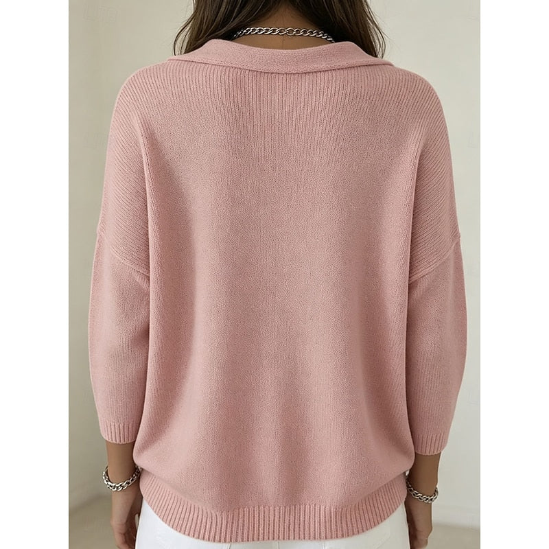 Pull col bénitier manches longues pour femmes