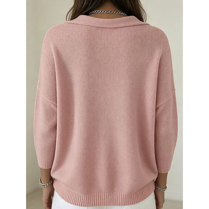 Pull col bénitier manches longues pour femmes