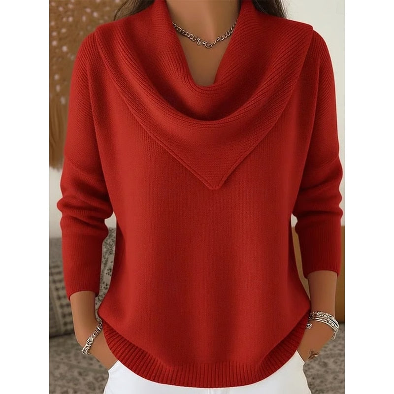 Pull col bénitier manches longues pour femmes